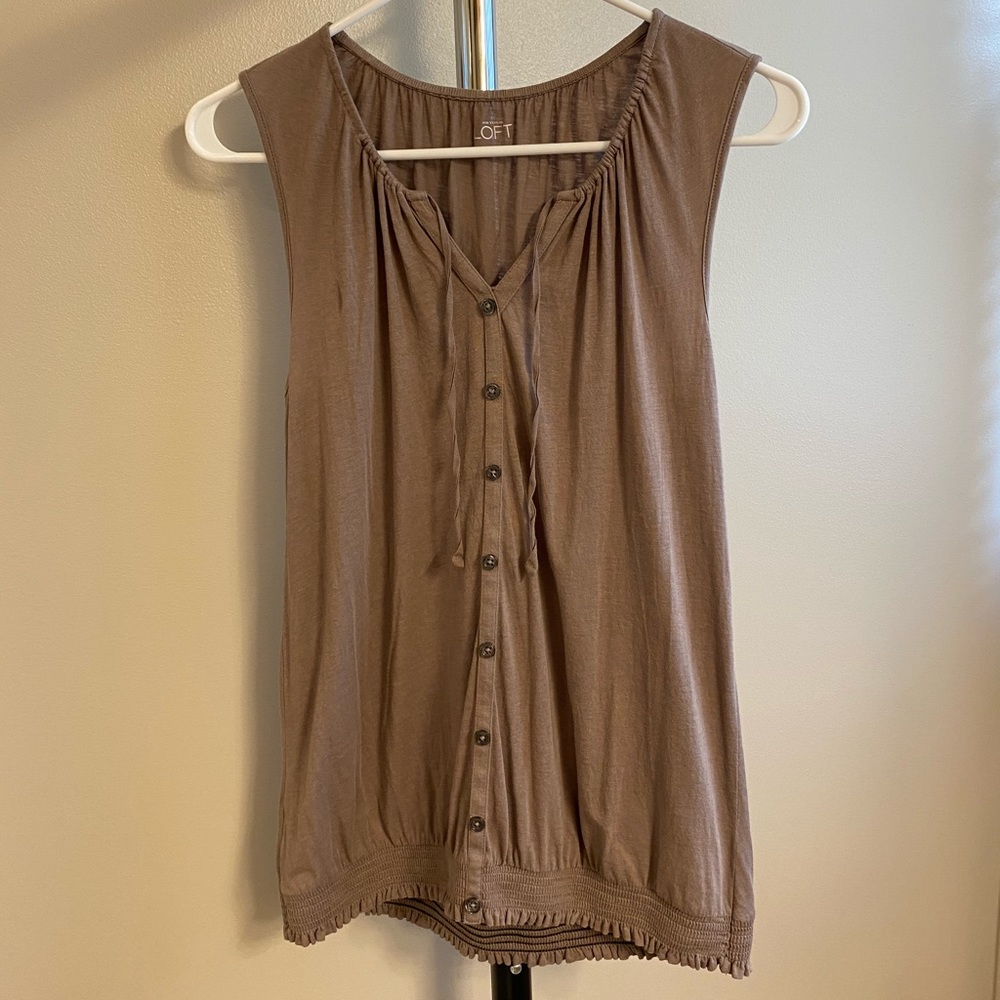 LOFT Tank with Decorative Buttons, Cinched Bottom